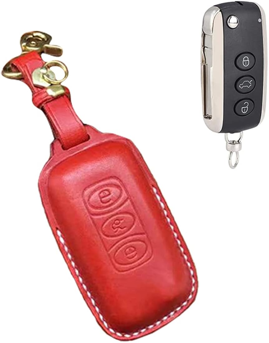 Genuine Leather Remote Key Fob Case Cover with Key Chain Pack of 2 F5675