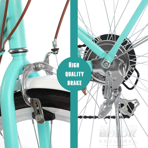 24-Inch 7 Speed Green Beach Cruiser Bike L170
