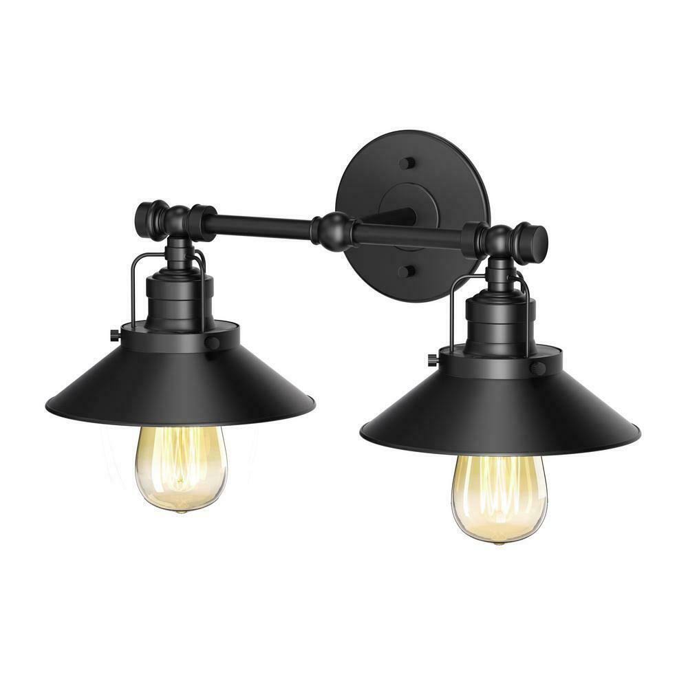 Matte Black Double Metal Sconce M7541