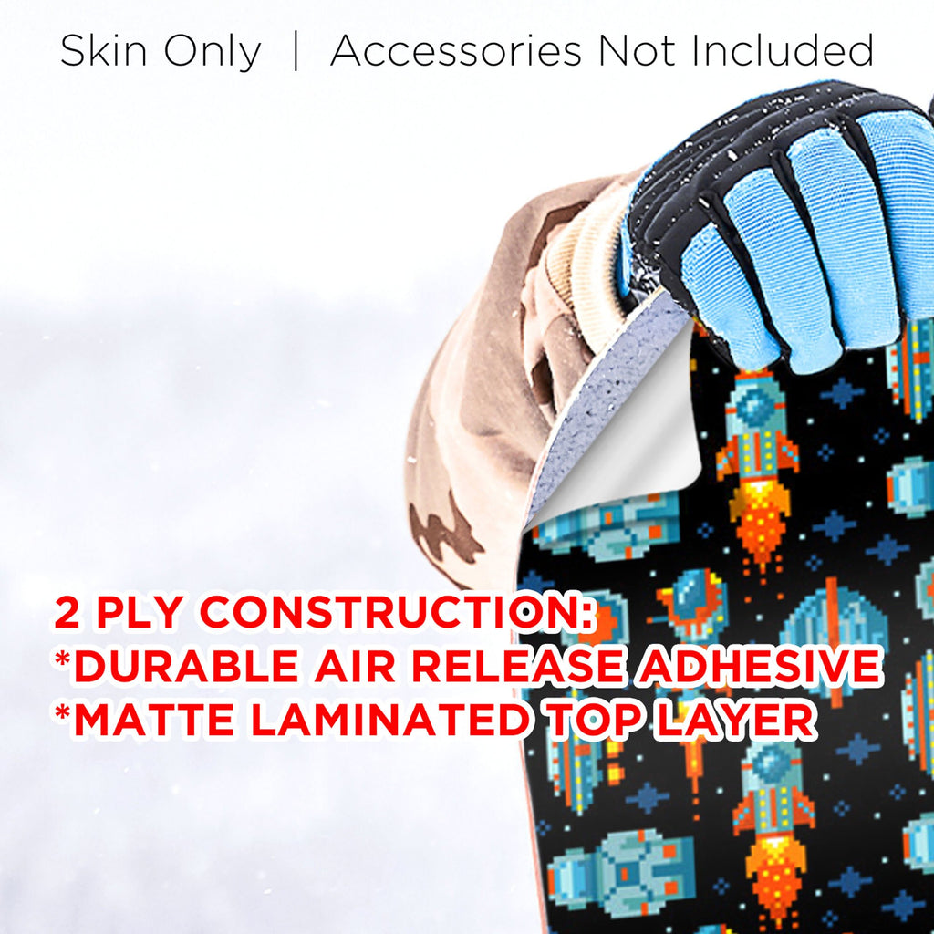 8 bit Galaxy Rocket Planet Snowboard Sticker Skin Cover G6575