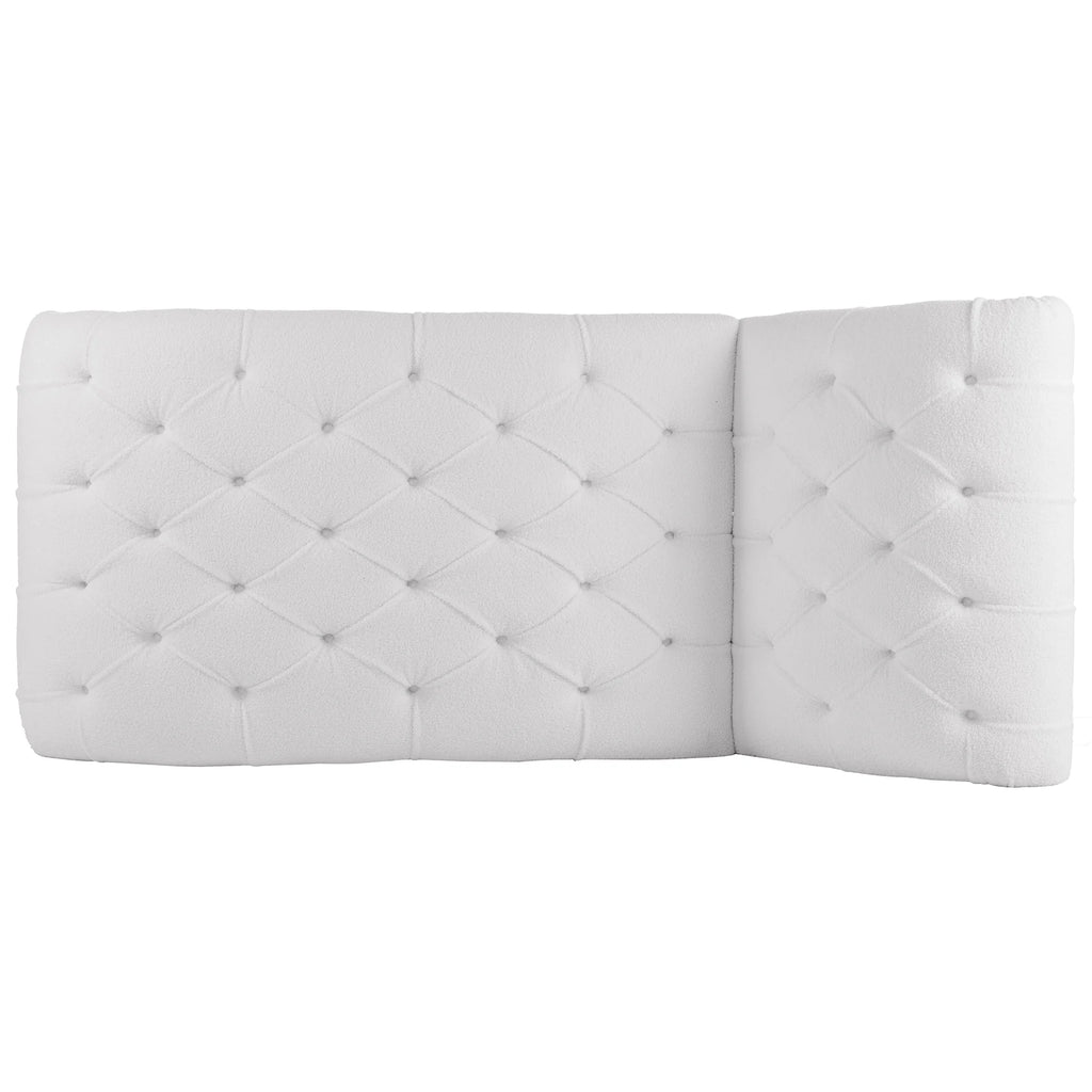 White Tufted Armless Chaise O713