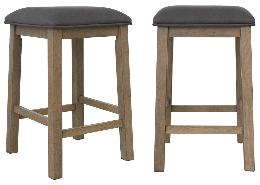 Brown Acacia Wood Sofa Console Bar Table Set with 2 Stools M469682