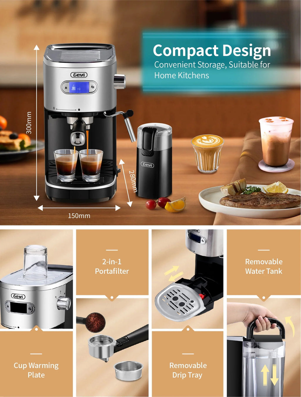 20 Bar Automatic Espresso Machine with Milk Frother R73780
