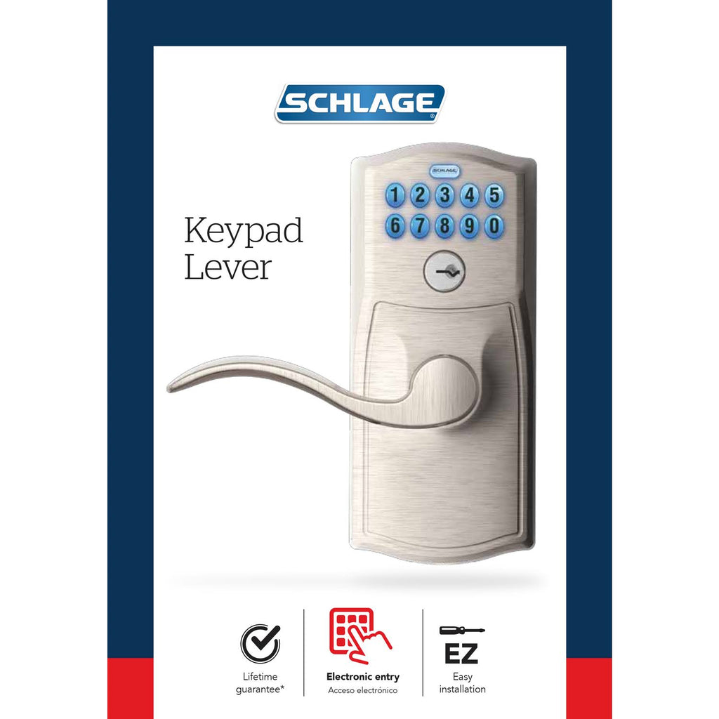 Satin Nickel Keypad Entry Door Lever Set U85025