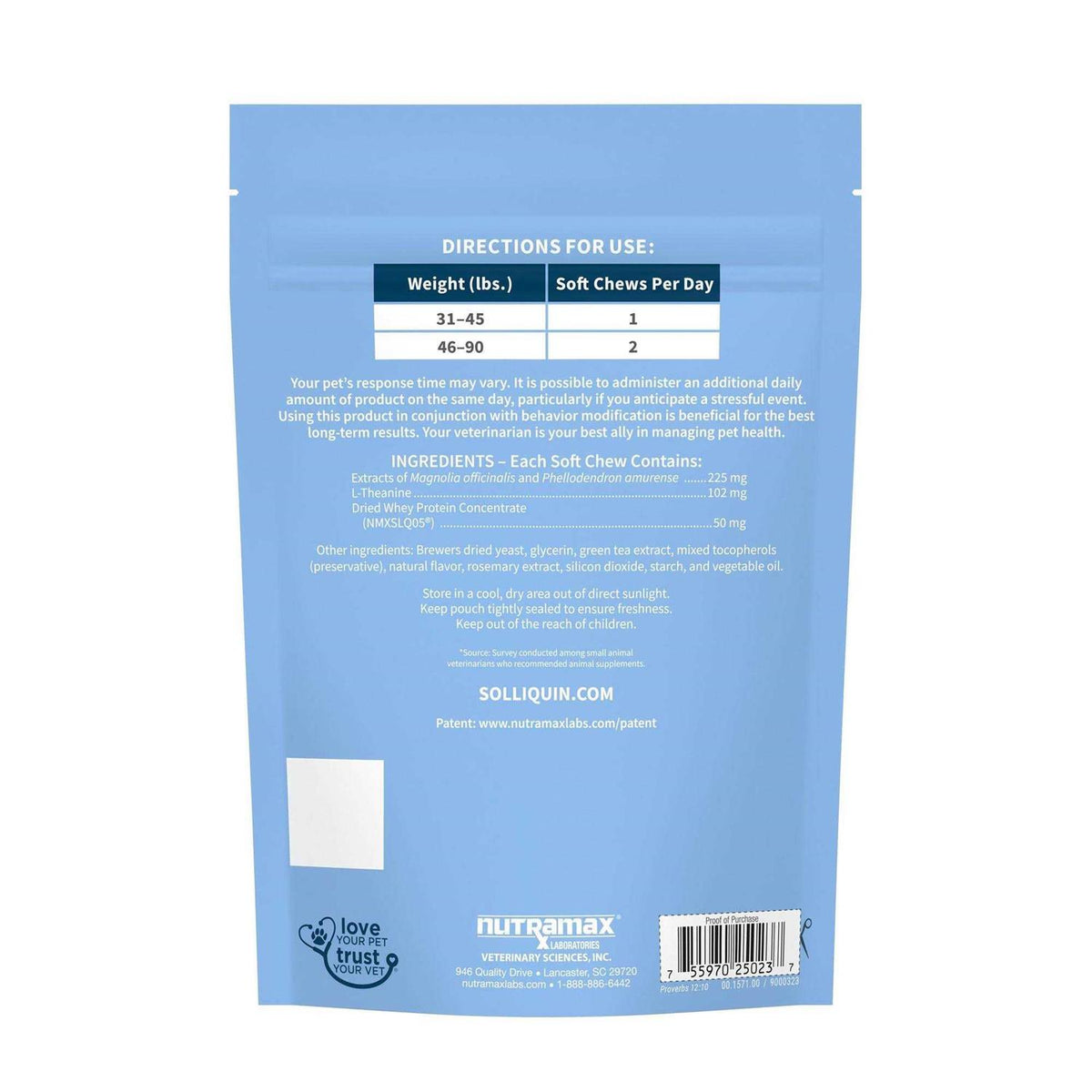 Calming Behavioral Health Supplement for Large Dogs X732