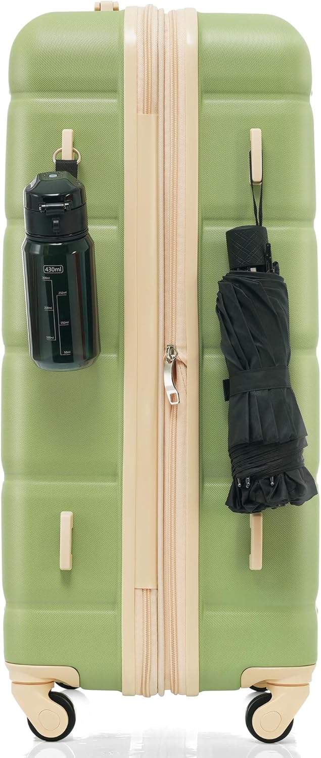 Set of 3 ABS Hard Shell Luggage with Spinner Wheels, Light Green I778174