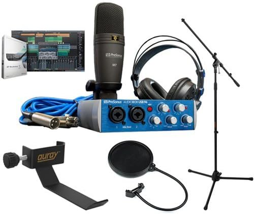 Recording Bundle with Mic Stand, Headphone Holder & Pop Filter Kit T59934