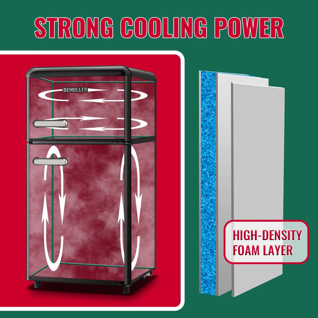 3.5 Cu.ft Dual Door Small Refrigerator with Freezer W55631
