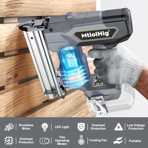 Cordless 18GA Brad Nailer, 18 Gauge Nail Gun, Brushless, 2 Mode, 5/8 to 1-1/4 Inch, Tool Only N48578