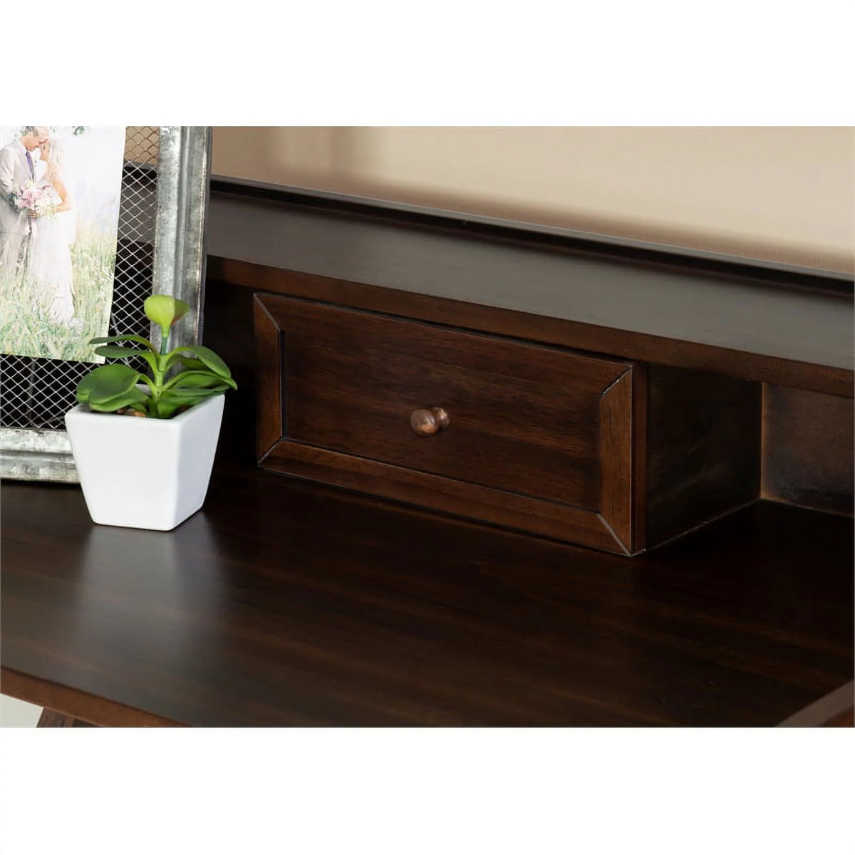 Wood Folding Desk in Antique Walnut Brown A19649