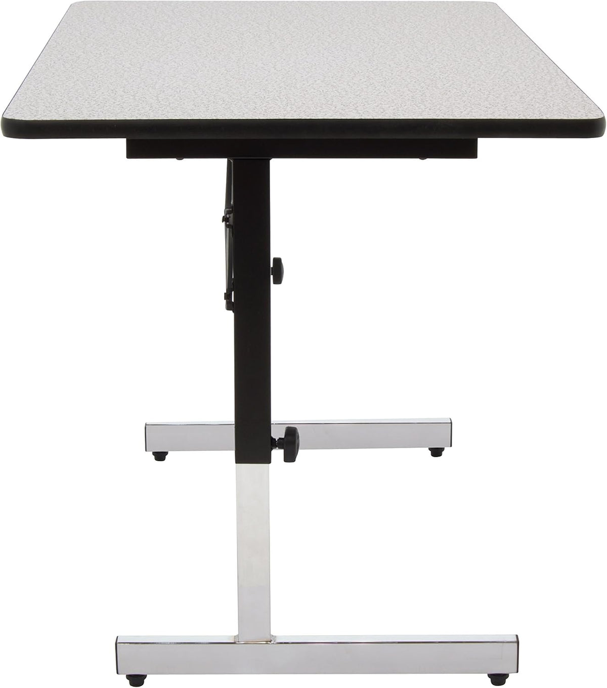 Height Adjustable Office Desk, 48 Inch, Black Frame, Grey Top S9904