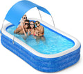 Blue Inflatable Pool with Canopy, 150” x 70” x 20” I55258