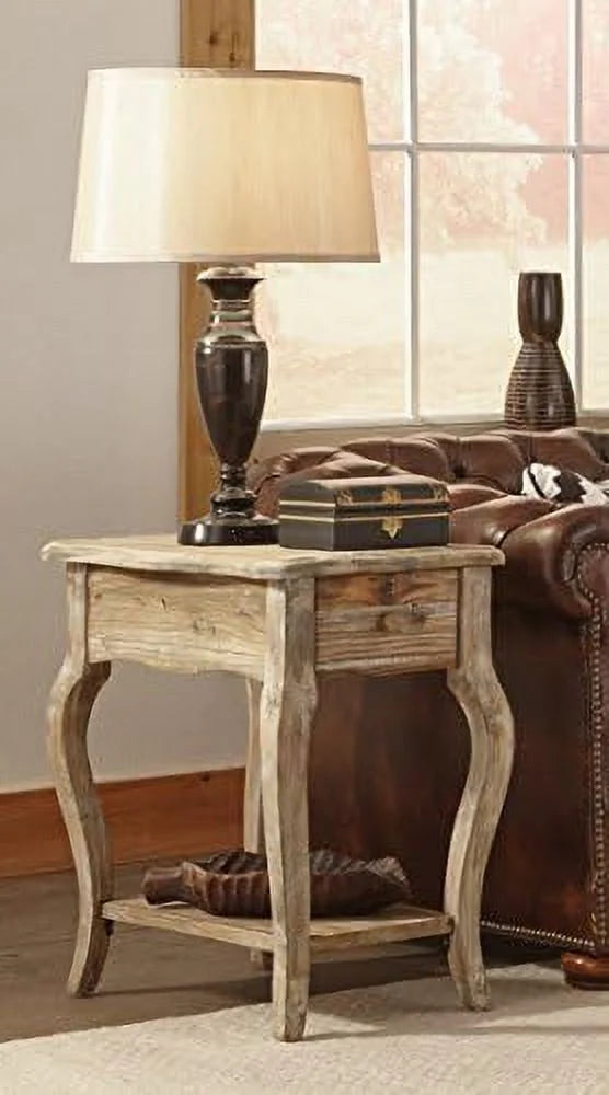 Reclaimed Wood End Table with 1 Drawer G892