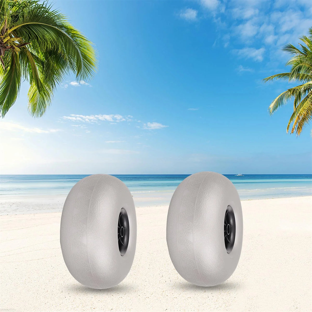 2PCS Inflatable Beach Wheels for Kayak Dolly Cart D961