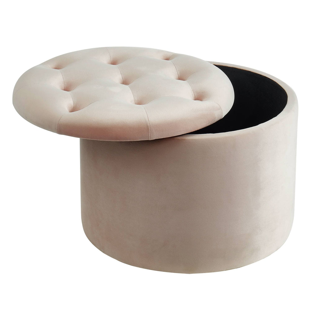 Blue Round Storage Ottoman O608