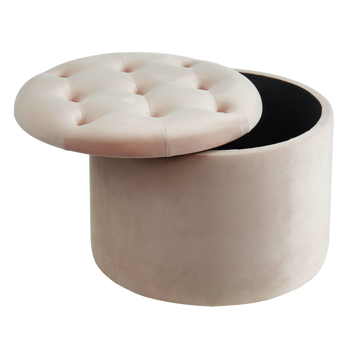 Blue Round Storage Ottoman O608