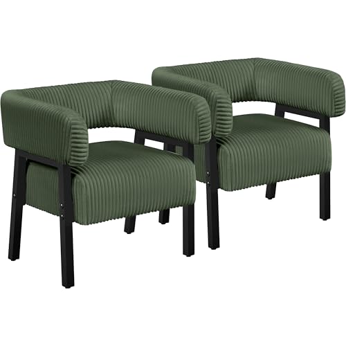 Beige Corduroy Accent Chair Set of 2 X984444