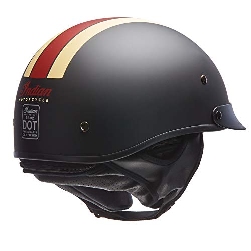 Black Half Helmet with Retro Racing Stripe Y781166