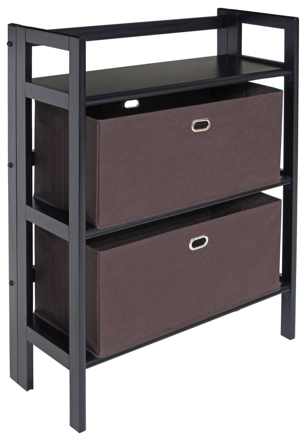 3-Pc Folding Bookcase with Fabric Basket M359