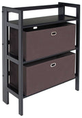 3-Pc Folding Bookcase with Fabric Basket M359