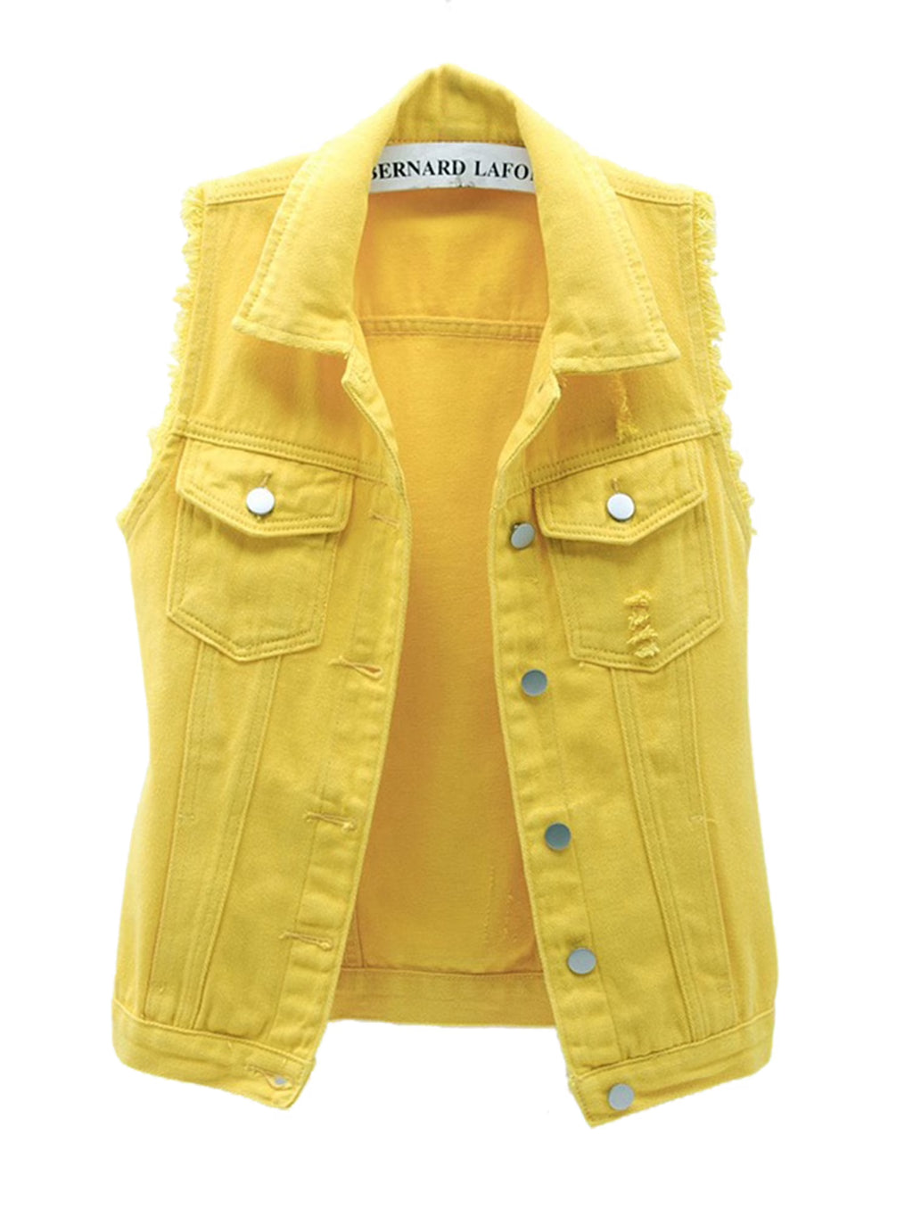 Sleeveless Solid Color Denim Vest P1954