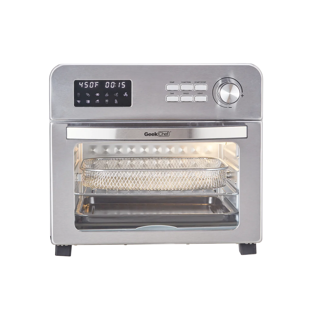 6-in-1 Air Fryer Toaster Oven, 24 Quart LCD Countertop Convection Airfryer with Rotisserie and Dehydrator P403