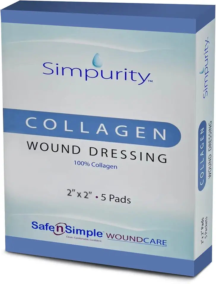 Collagen Dressing Pads 2" x 2" 5 Count Non-Adherent E1941