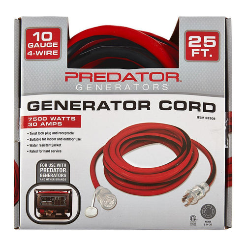25 ft. 10 Gauge 4-Prong Twist Lock 30A Generator Extension Cord P96830