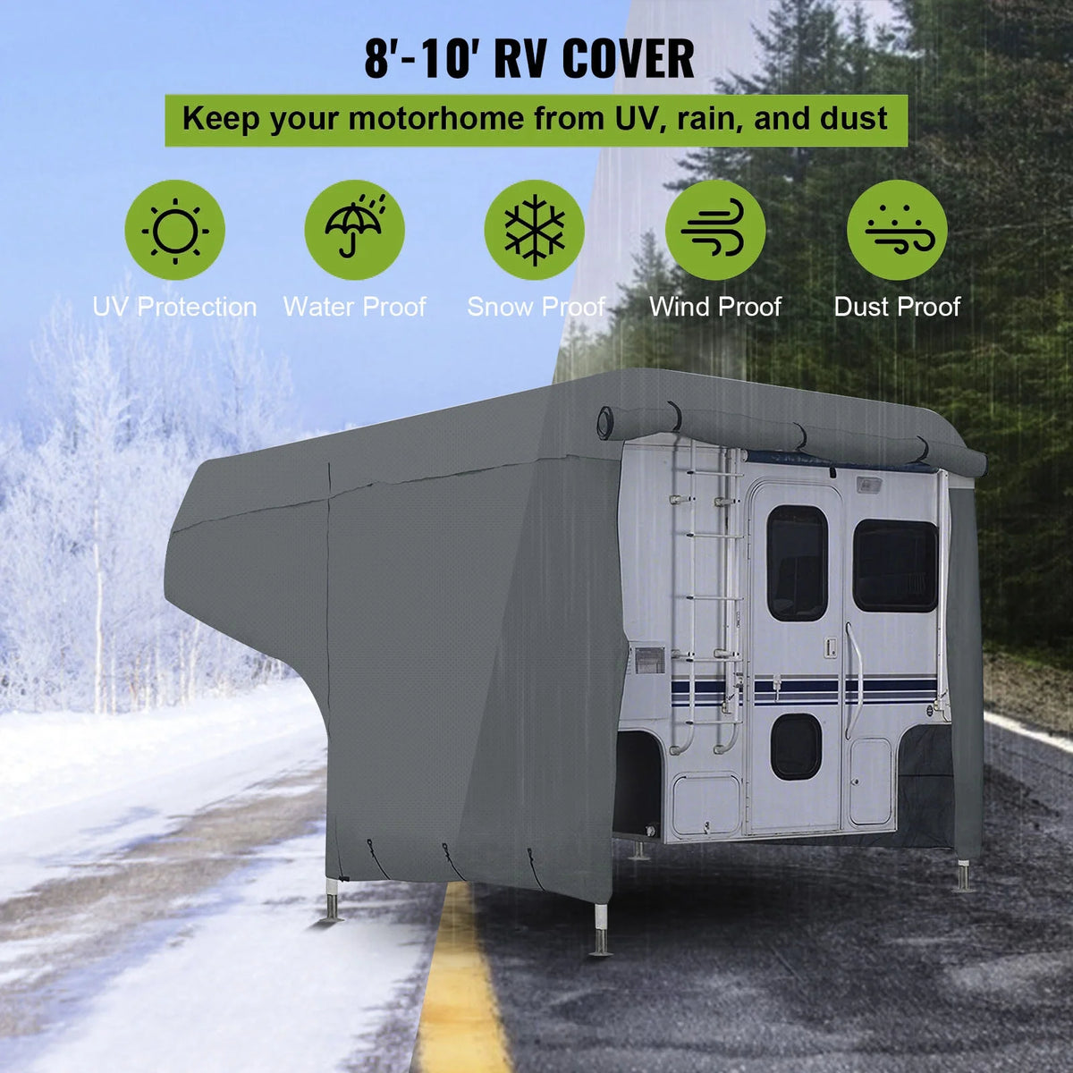 8'-10' Waterproof Anti-UV Non-Woven Fabric RV Cover Z405