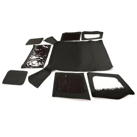 Convertible Soft Top Sailcloth for 1987-1995 Jeep Wrangler YJ Black 2 Door Q742025
