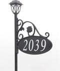 Handcrafted Double-Sided Reflective Home Address Sign with Solar Light R825838