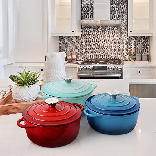 Enamel Coated Cast Iron Dutch Oven with Self Basting Lid W9150