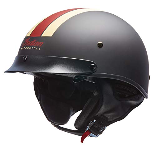 Black Half Helmet with Retro Racing Stripe Y781166