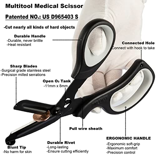 2 Pack Stainless Steel Medical Scissors with Non-Stick Blades O656
