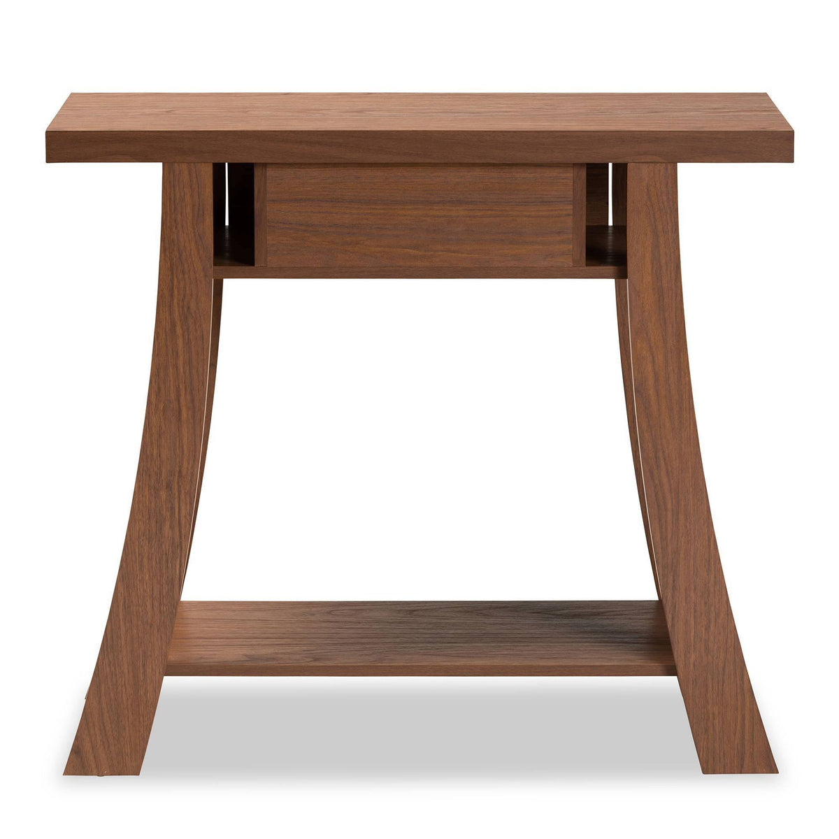 Walnut Brown Finished Wood 1-Drawer Console Table H5008