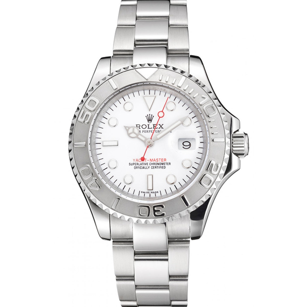 Pure Silver Black & White Dial Stainless Steel 40mm Y9754