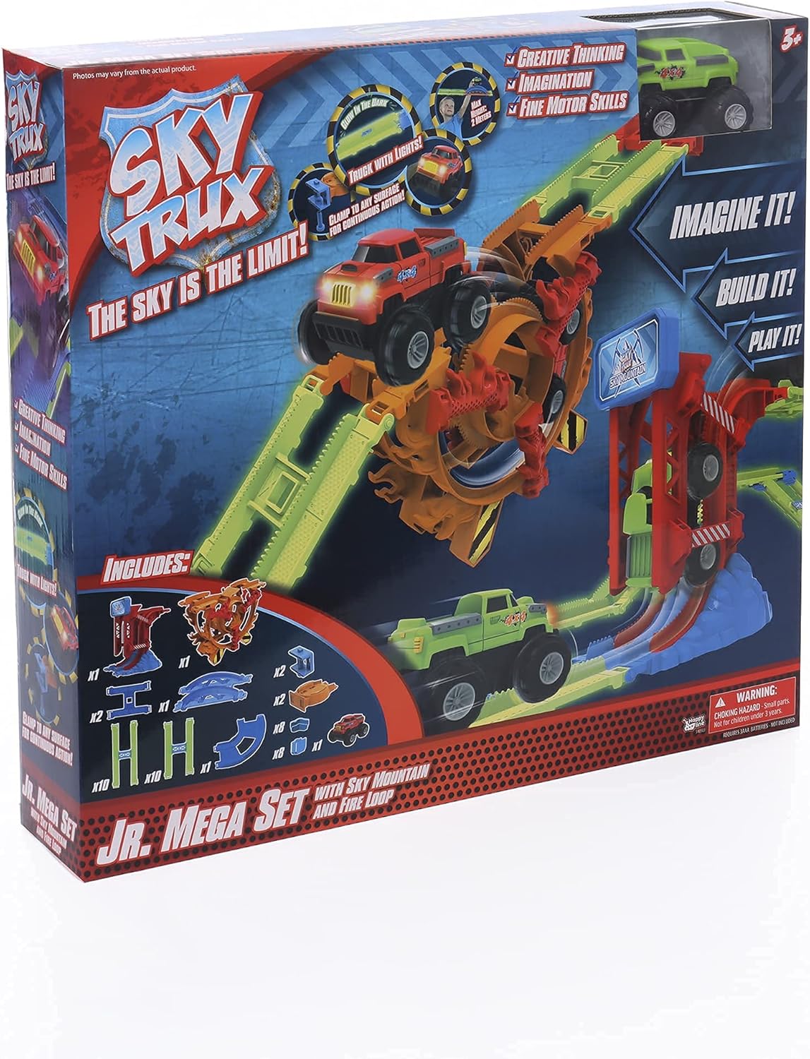 46 Pcs Glow in The Dark Race Car Track Set I215
