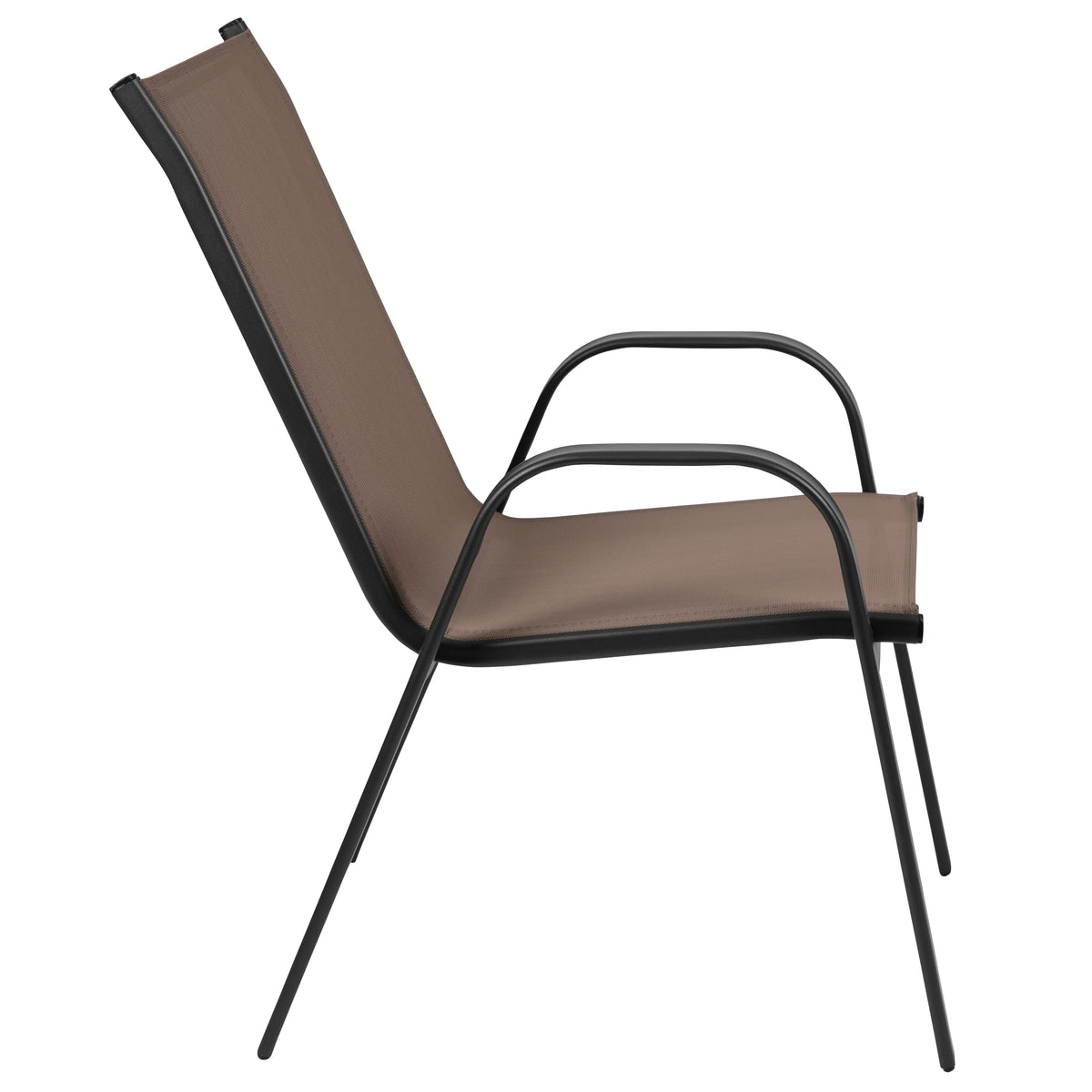 5 Piece Outdoor Patio Dining Set with 4 Brown Stack Chairs Z949649