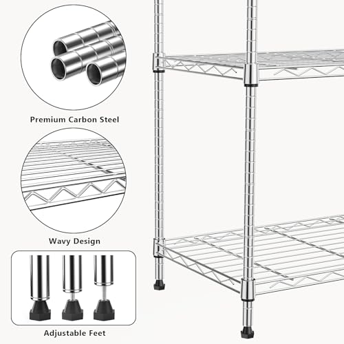 5-Shelf Heavy Duty Adjustable Wire Shelving Unit P18309