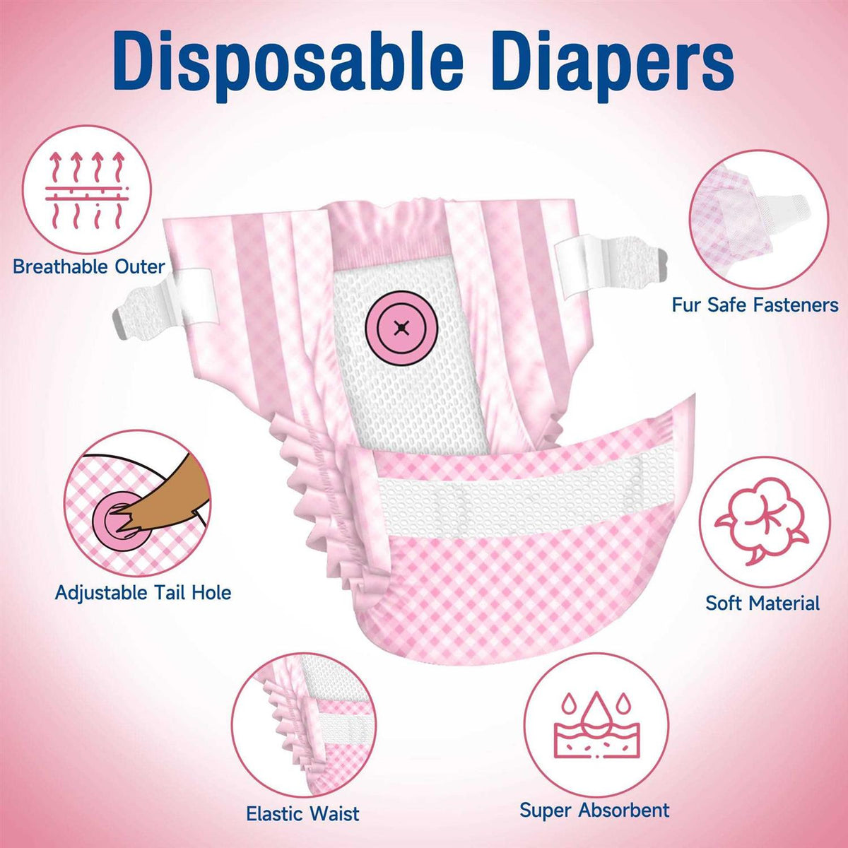 Soft Disposable Dog Diapers G11448