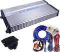 6000 Watt RMS 1-Channel D Class Car Audio Amplifier with Blue 0 Gauge Installation Kit Bundle F40309