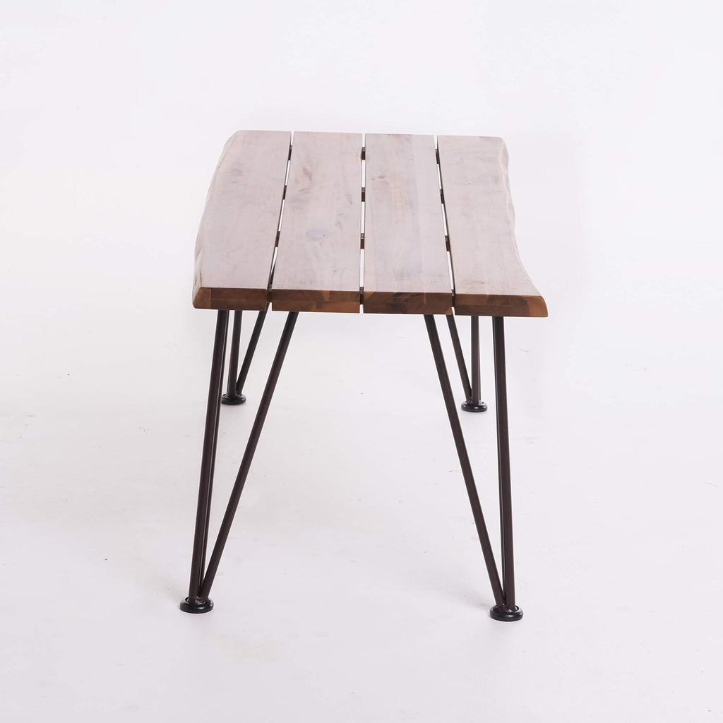 Industrial Iron and Teak Finished Acacia Wood Coffee Table M431727
