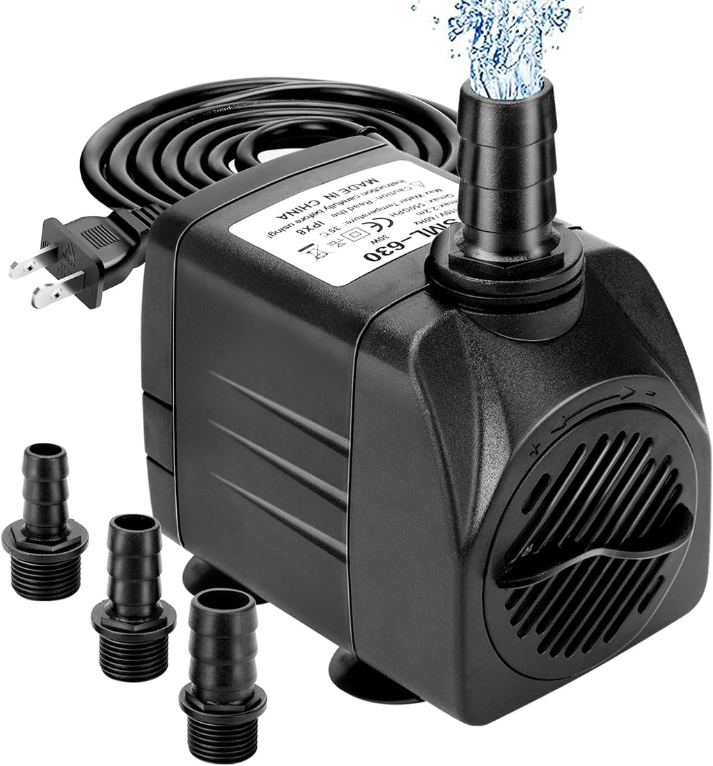 550GPH Submersible Pump with 3 Nozzles Black S757188