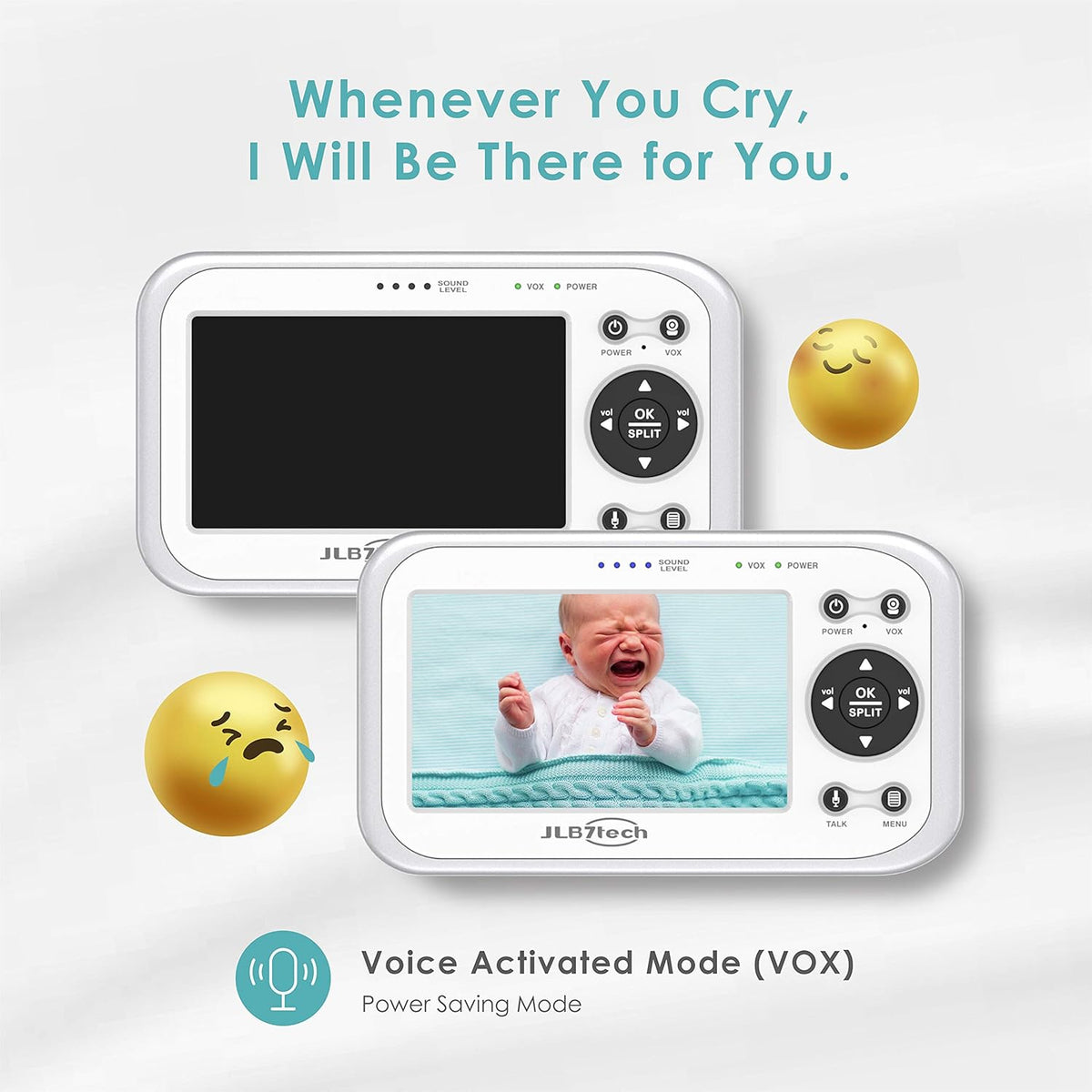 4.3 Split Screen Video Baby Monitor with 2 Cameras and Audio D2177