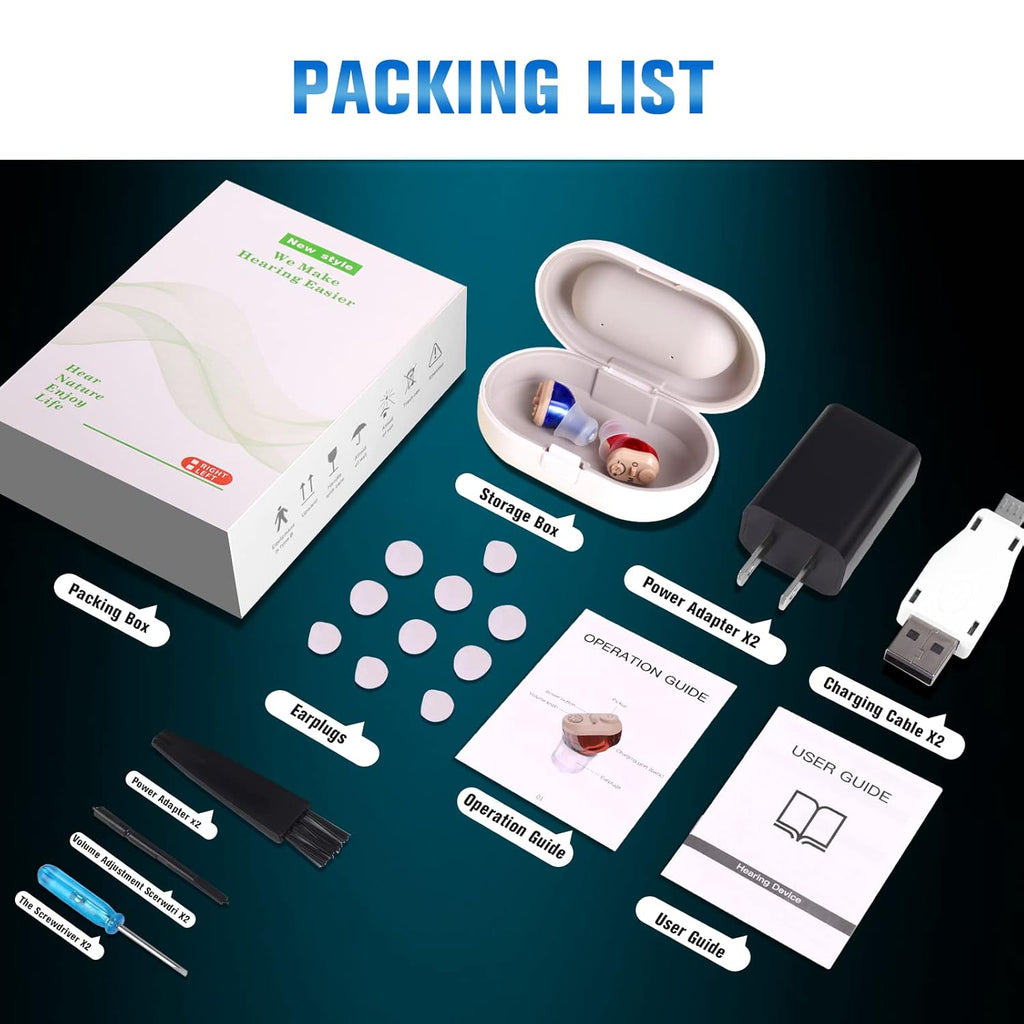Rechargeable Invisible Hearing Aid 2 Pack M714