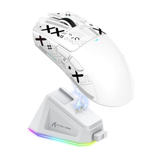 59g Superlight Wireless Gaming Mouse with Grip Tape, RGB Charging Dock, 22000 DPI, 5 Programmable Buttons (Black) R91178