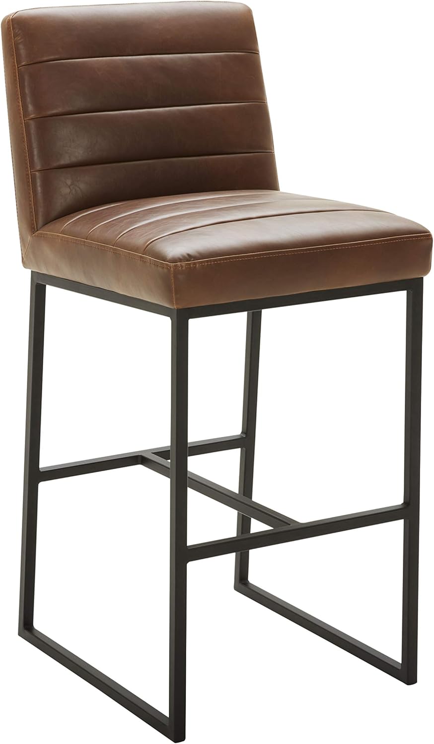 Dark Brown Faux Leather Counter-Height Stool Q476024