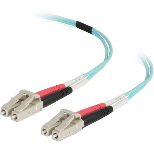 Aqua LC-SC Duplex Multimode Fiber Optic Cable N492