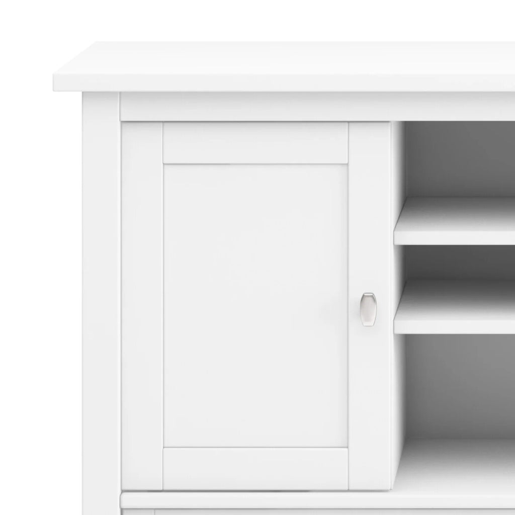 White Solid Wood TV Media Stand H615