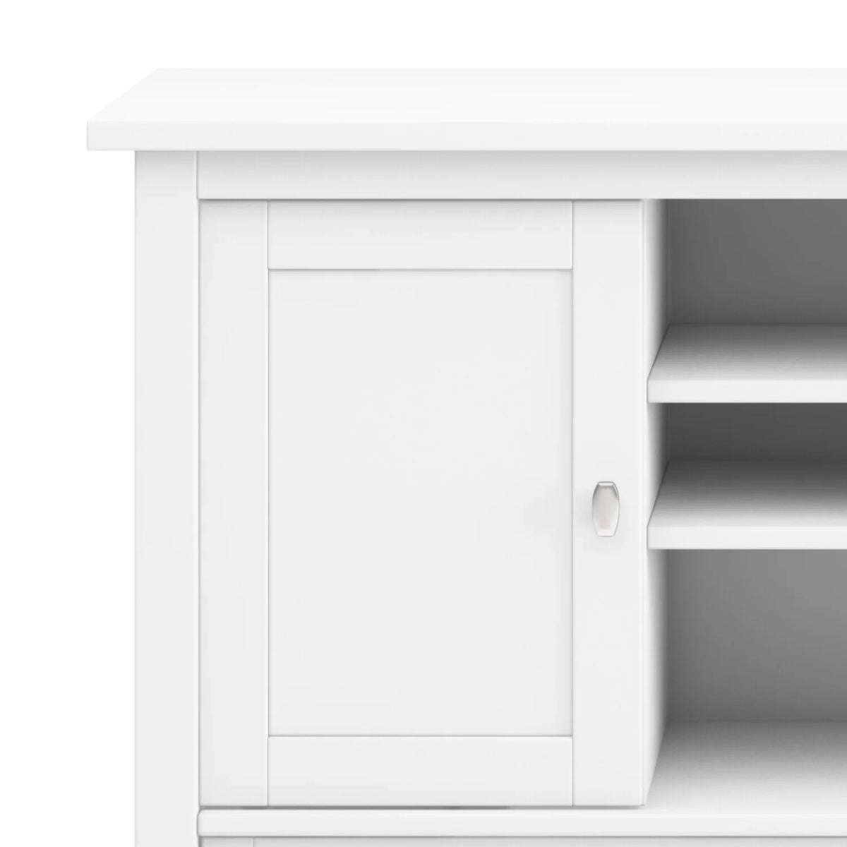 White Solid Wood TV Media Stand H615